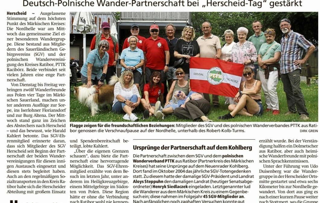 WIZYTA DELEGACJI PTTK ODDZIAŁ W RACIBORZU U NIEMIECKICH TURYSTÓW Z SGV MÄRKISHER KRAIS, 24-27.06.2025